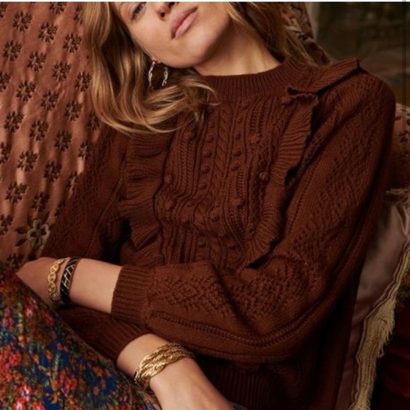 Sezane X Manoush Marva Jumper in Carmel size Medium - Picture 3 of 11